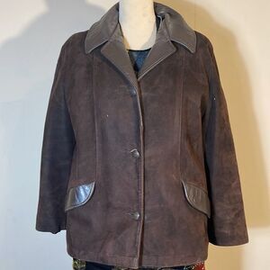 LONDON FOG SUEDE & LEATHER COAT